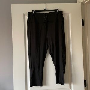 Missguided Lace Up Waist Cropped Leggings